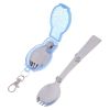 1pc Outdoor Stainless Steel Folding Spoon Folding Fork Tableware With Box Container